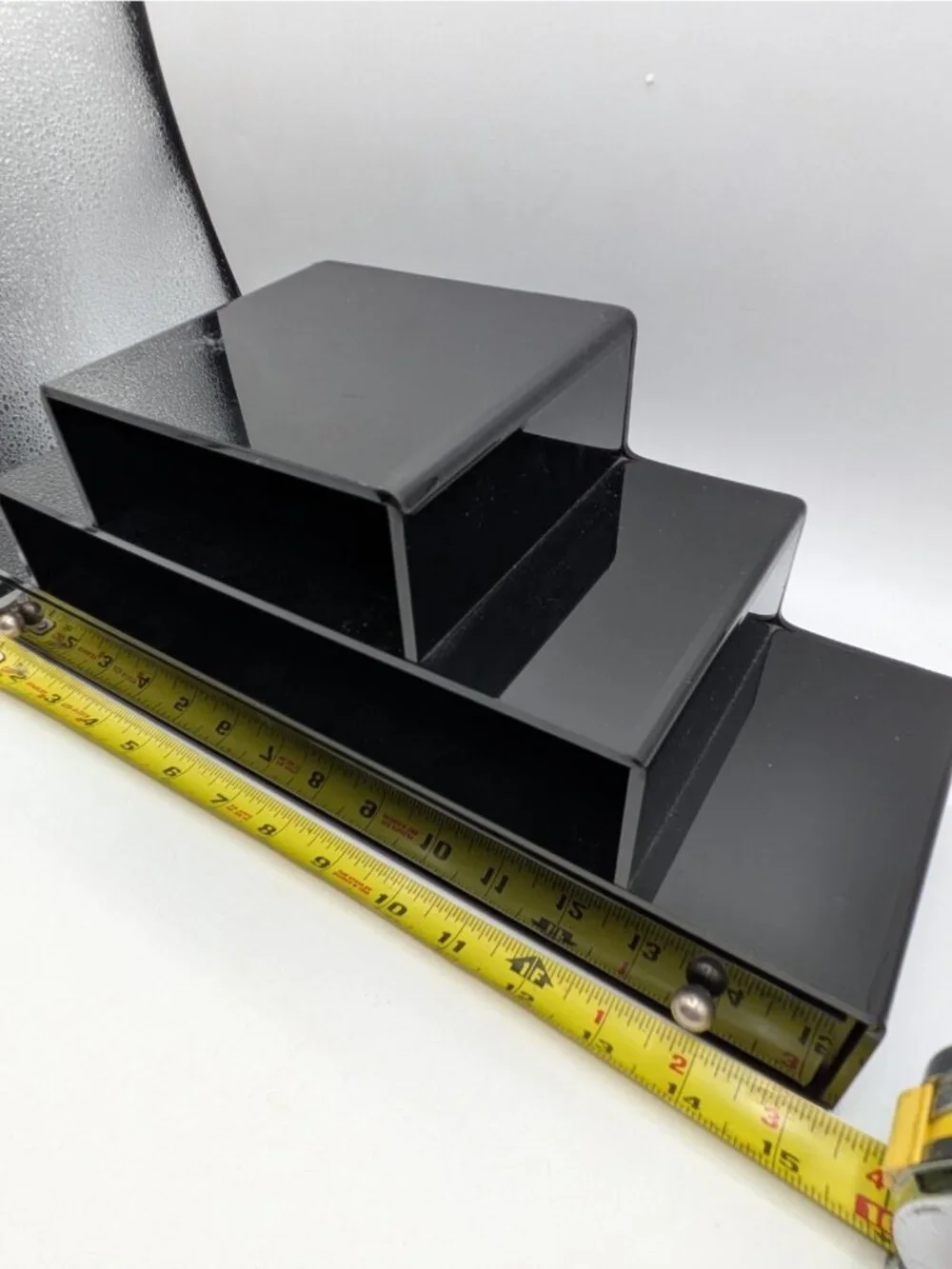 Black Lacquer Dresser Valet Desk Organizer with One Drawer Jewelry Trinket 15